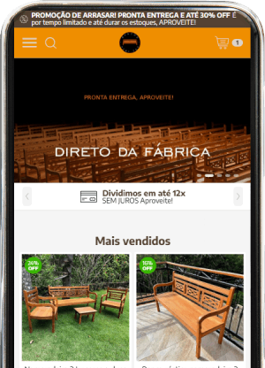 Loja Bancos Rústicos no celular